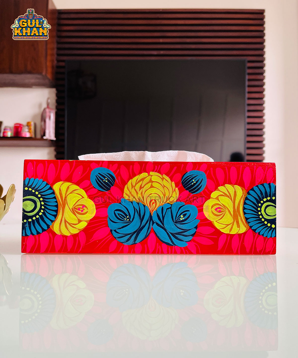 Handpainted Tissue Box Design 11157