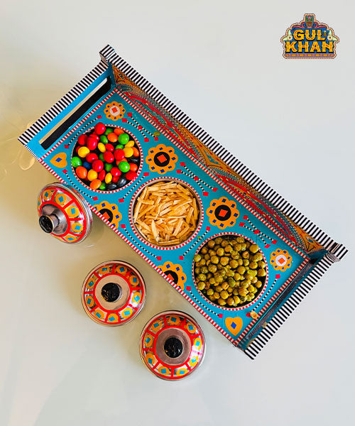 Blue & Yellow Sofa Partition Tray