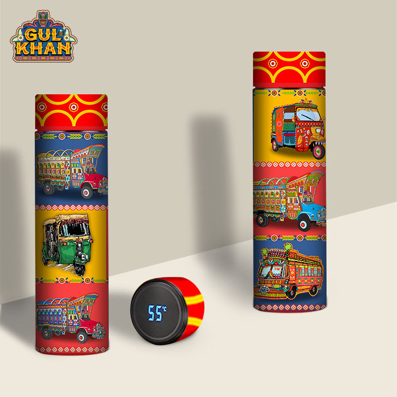 Truck & Rickshaw Printed Travel Bottle