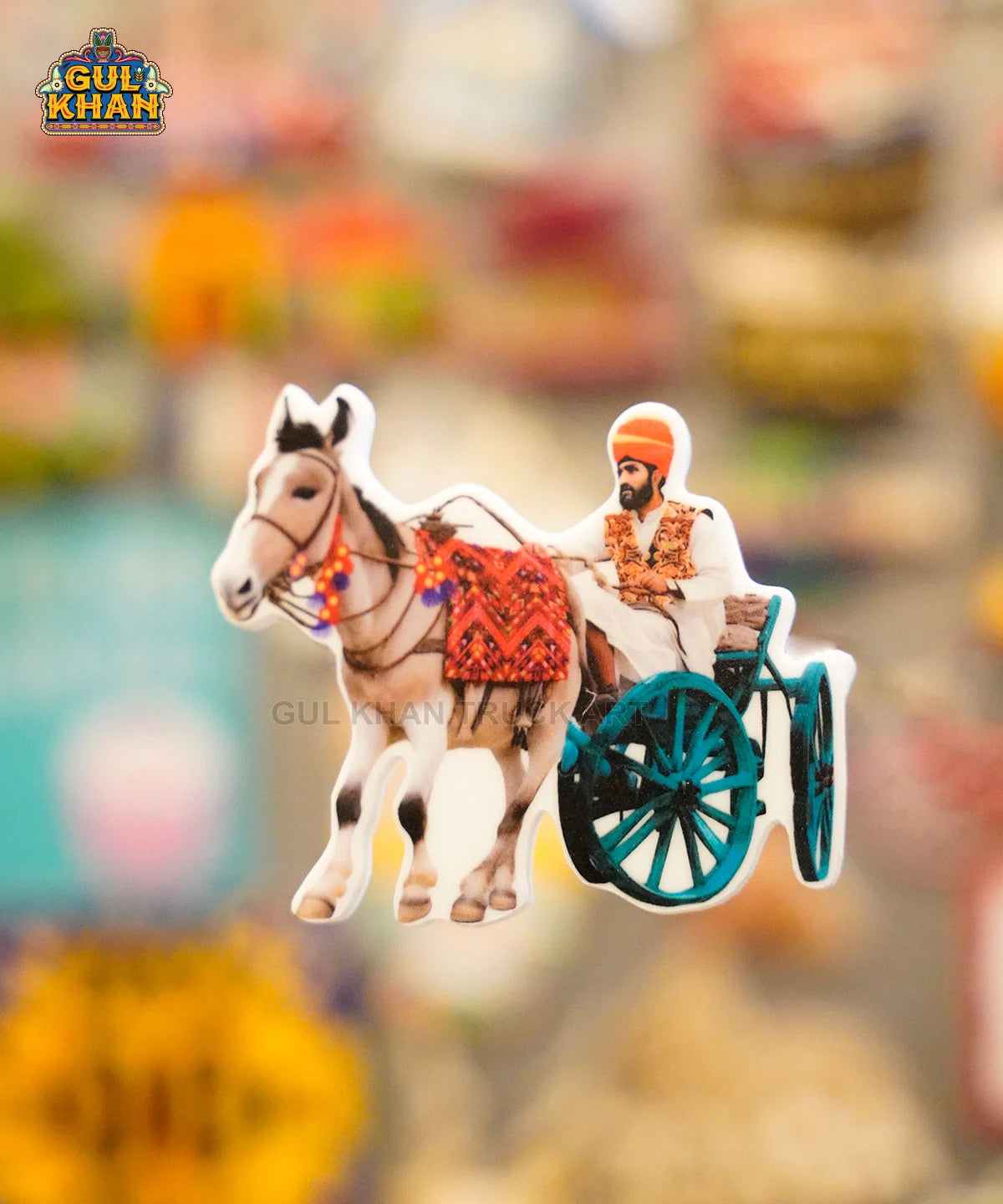 Donkey Cart Acrylic Fridge Magnet