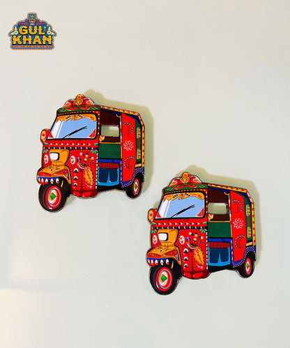 Rickshaw Metal Diecast Truck Art Fridge Magnet - Gul Khan Truck Art