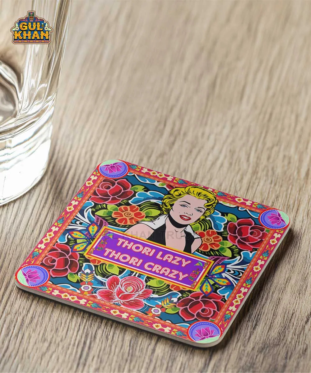 Thori Lazi Thori Crazy Printed Coaster - Gul Khan Truck Art