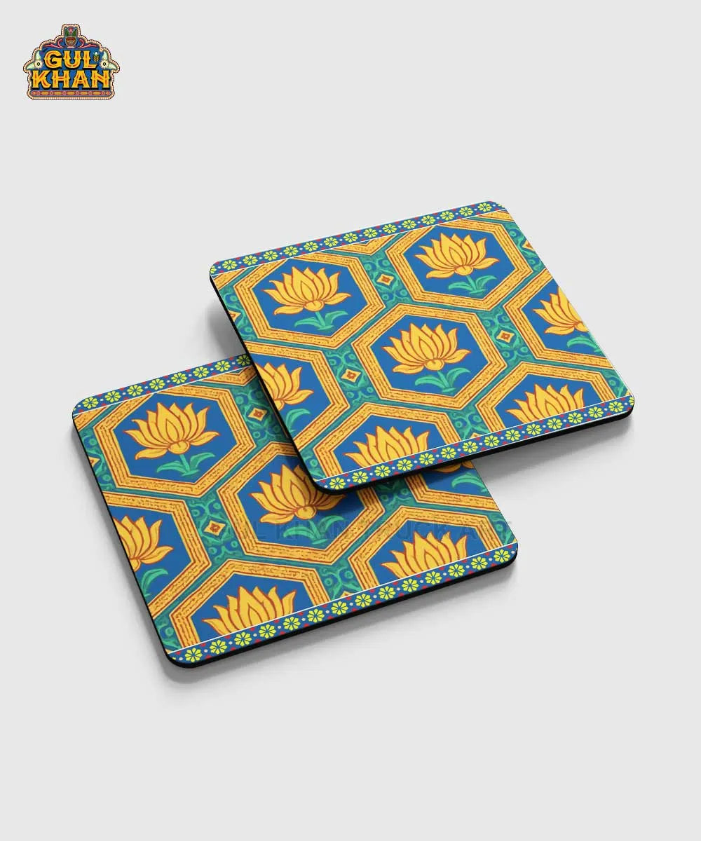 Mughal Artisan Coaster Design 02 - Gul Khan Truck Art