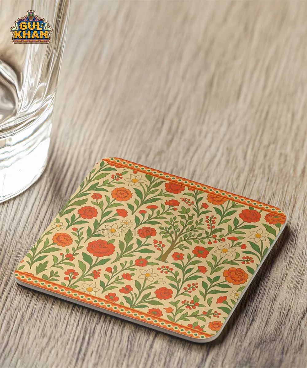 Mughal Artisan Coaster Design 03 - Gul Khan Truck Art