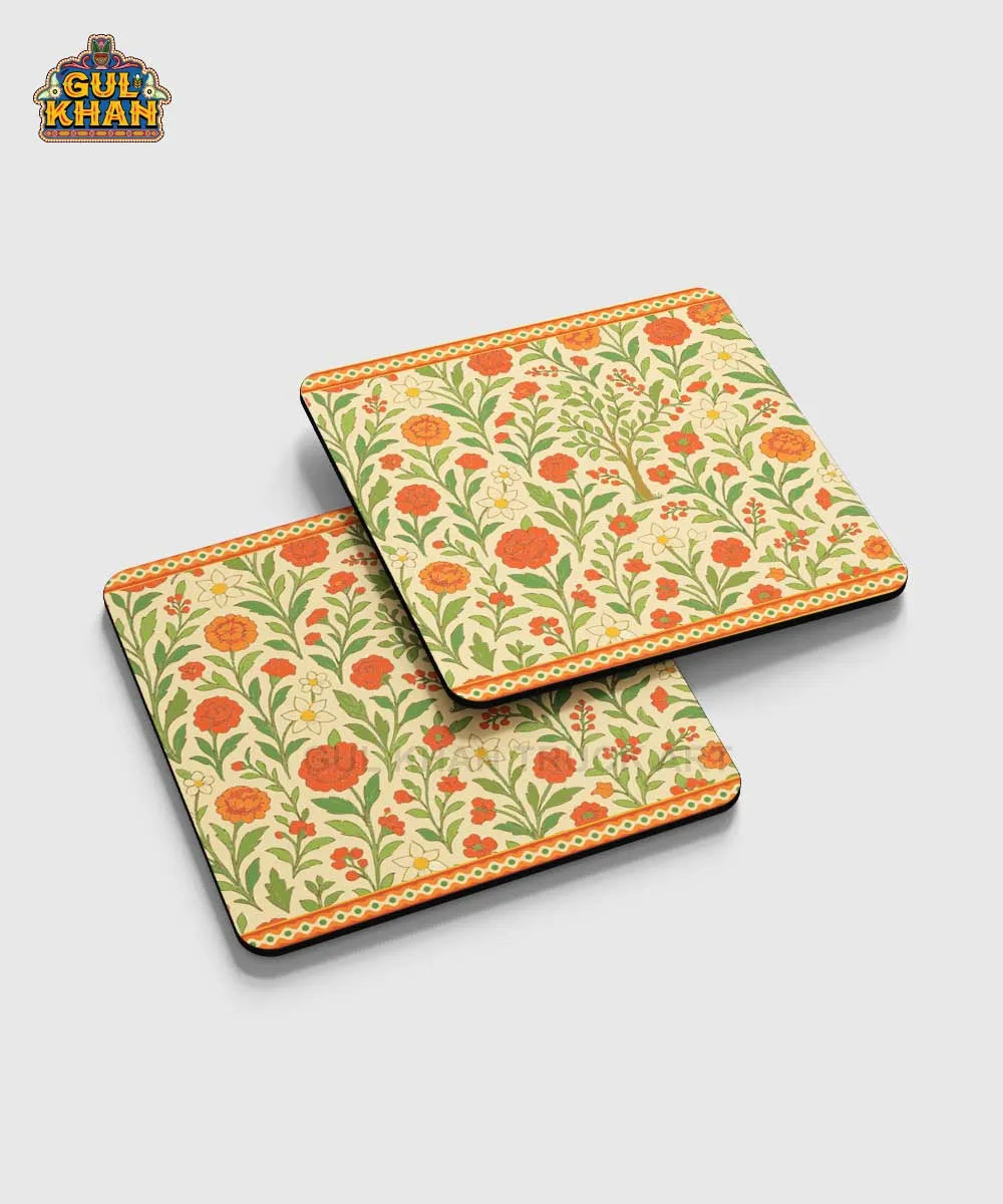 Mughal Artisan Coaster Design 03 - Gul Khan Truck Art