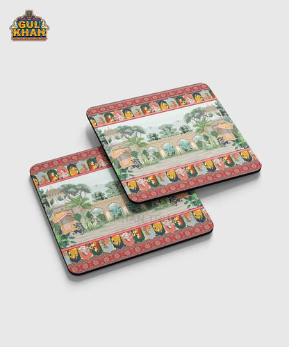 Mughal Artisan Coaster Design 04 - Gul Khan Truck Art