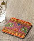 Peacock Printed Truck Art Coaster Design - Gul Khan Truck Art