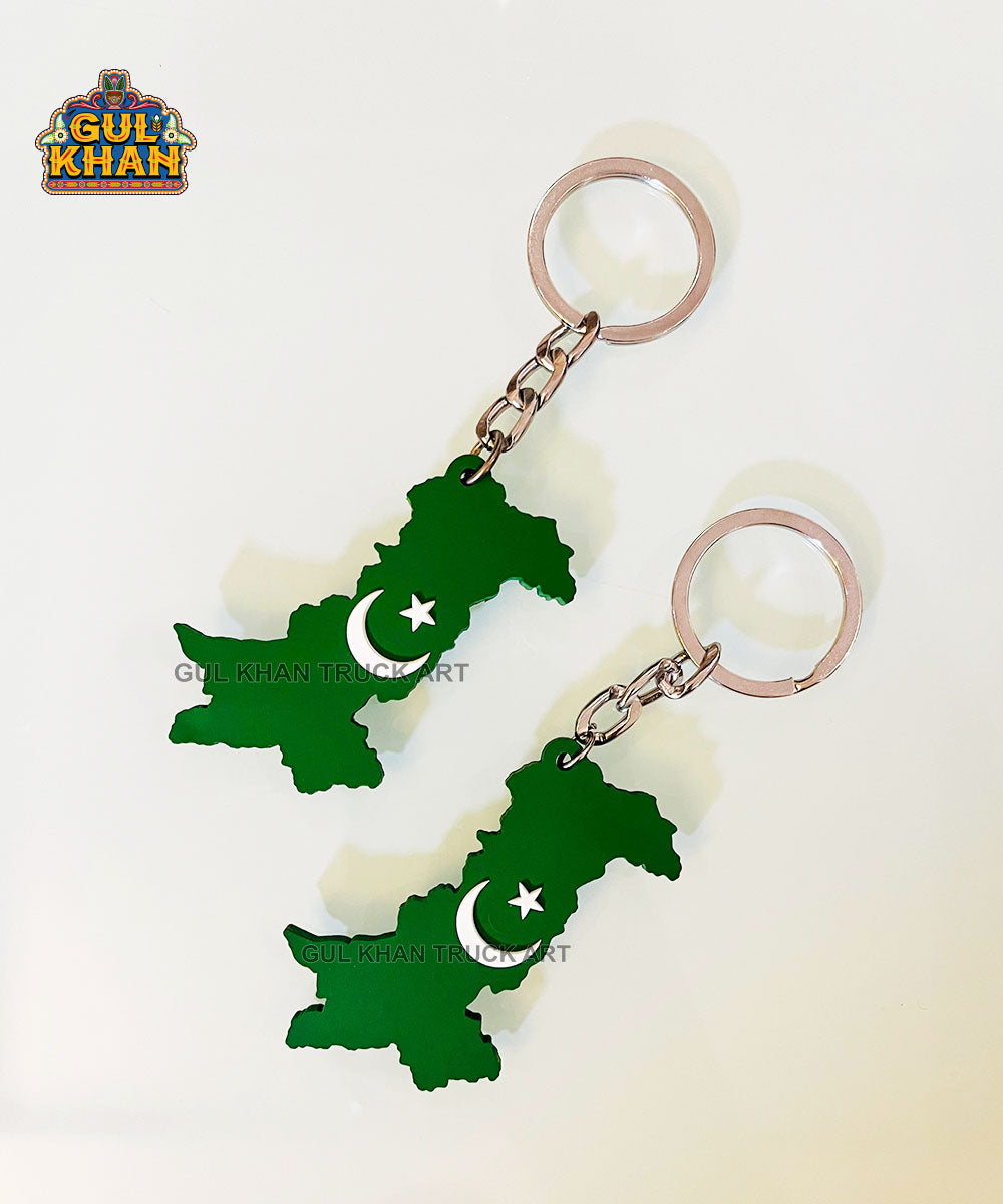 Pakistan Map Premium Rubber Key Chain
