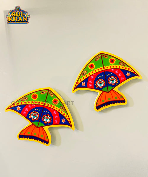 Green Kite Acrylic Fridge Magnet - Gul Khan Truck Art