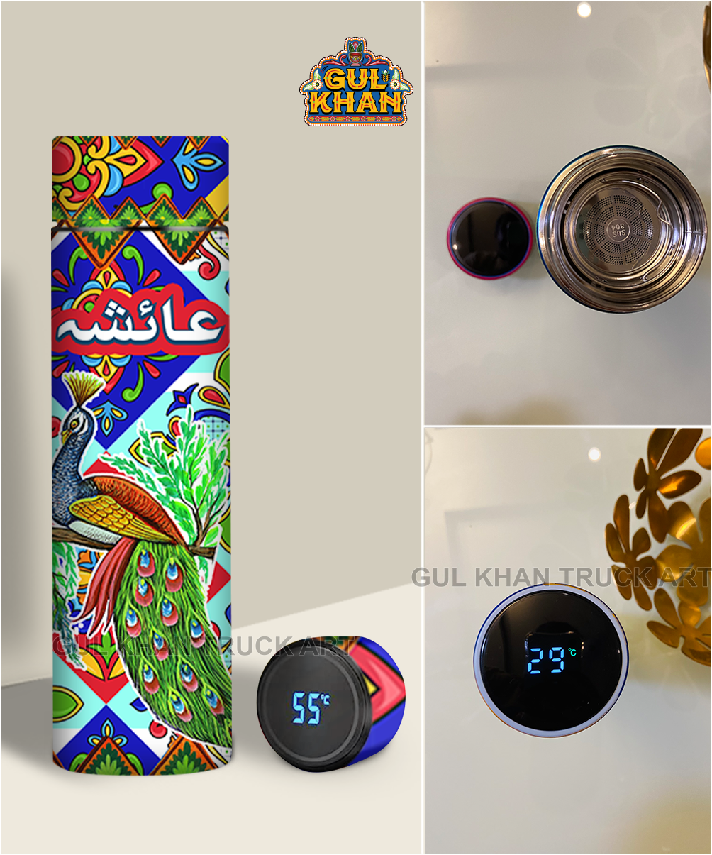 Printed Travel Bottle 000035 - Gul Khan Truck Art