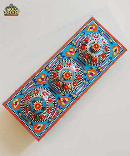 Blue & Red Truck Art Three Partition Tray (01)