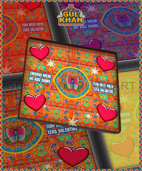 Heart & Butterfly Printed Coaster Design