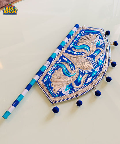 Blue Traditional Truck Art Fan