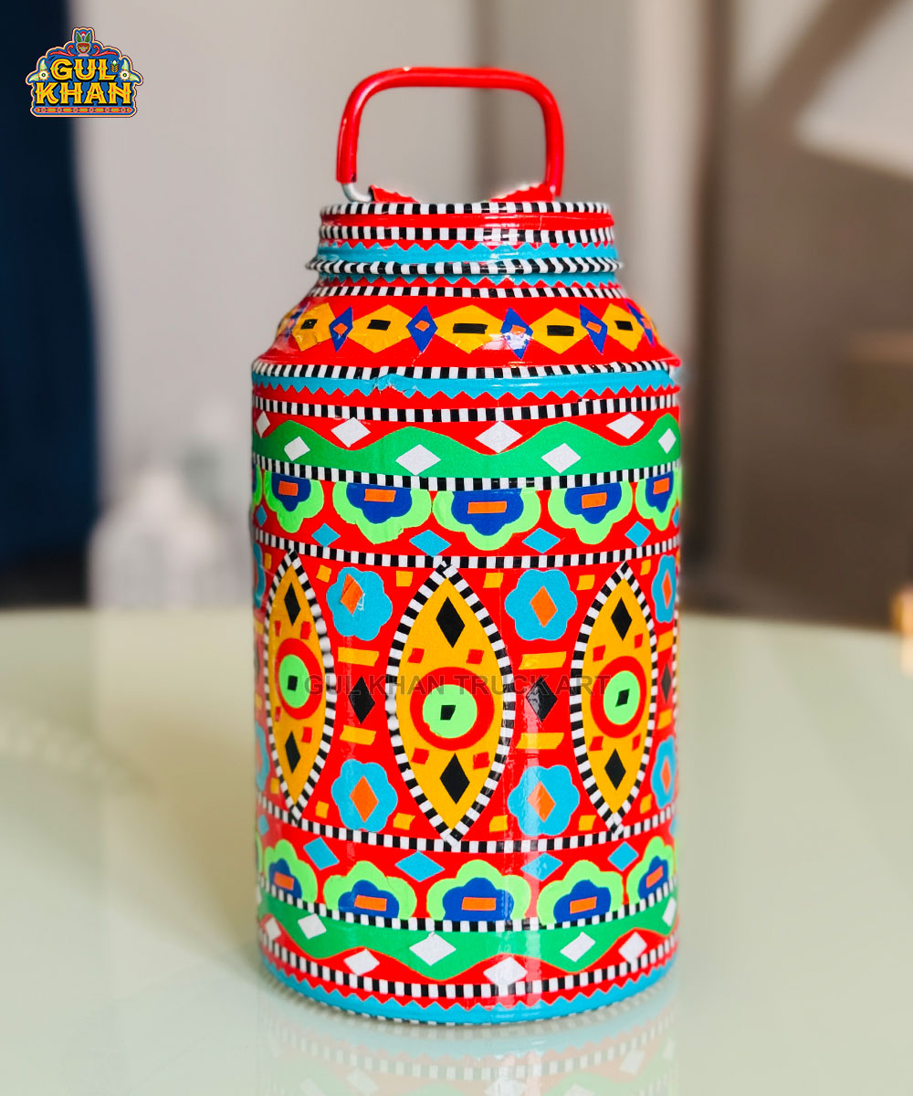 Multicolor Truck Art Oil Container