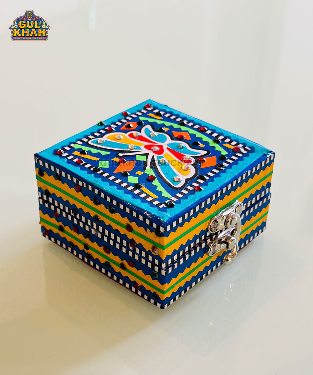 Traditional Blue Truck Art Jewellery Box