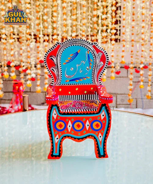 Miniature Kursi Design 03 (Chamakpatti Handmade) - Gul Khan Truck Art