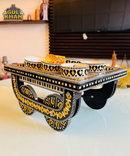 Royal Sunset Noir Truck Art Bowl Thaila (Tray with Moving Wheels)