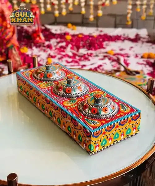 Multicolor Truck Three Partition Tray - Gul Khan Truck Art