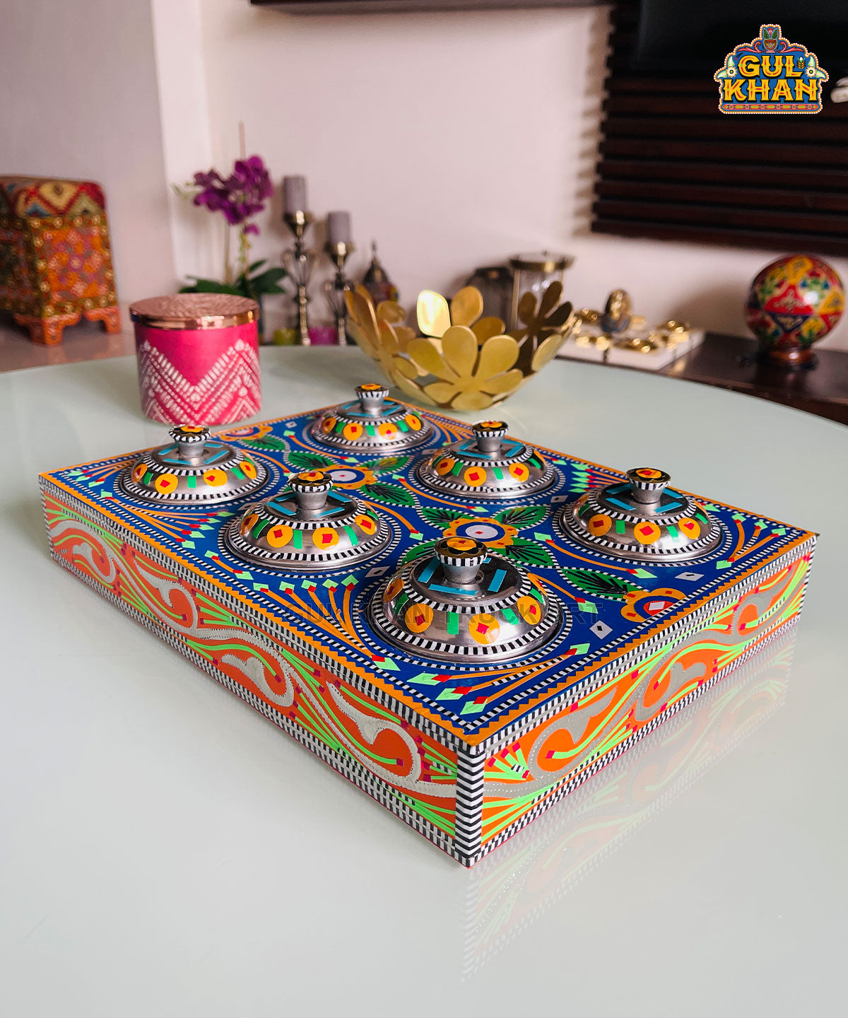 Six Partition Tray 0060 - Gul Khan Truck Art