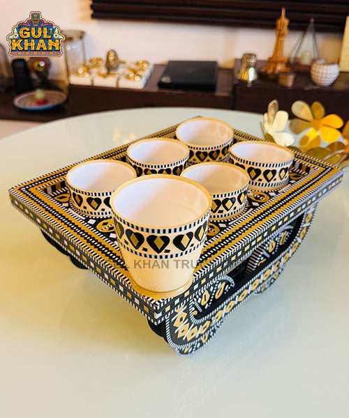 Royal Sunset Noir Truck Art Bowl Thaila (Tray with Moving Wheels)