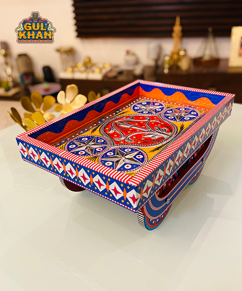Tray with moving Wheels 009 - Gul Khan Truck Art