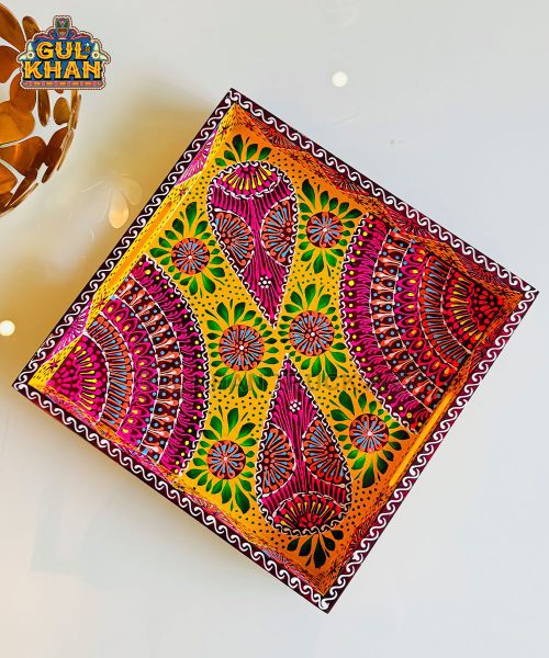 Yellow Circle Cone Truck Art Tray (Handpainted)