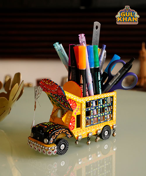 Cone Art Yellow Stationery Truck Design