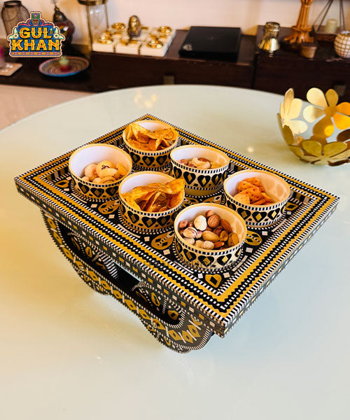 Royal Sunset Noir Truck Art Bowl Thaila (Tray with Moving Wheels)