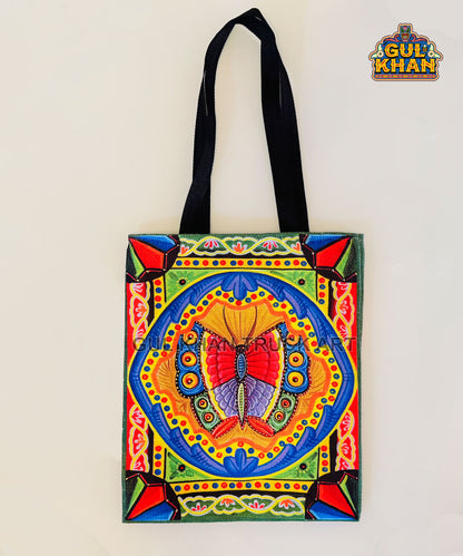 Butterfly Design Truck Art Tote Bag - Gul Khan Truck Art