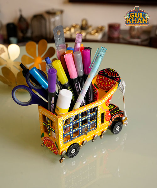 Cone Art Yellow Stationery Truck Design