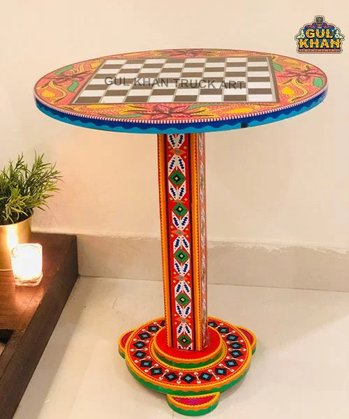 Coffee Table (Chess Pattern) 103 - Gul Khan Truck Art