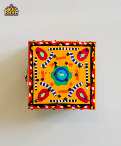 Yellow Multicolor Truck Art Jewellery Box