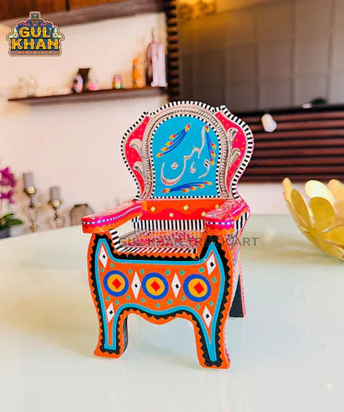 Miniature Kursi Design 03 (Chamakpatti Handmade) - Gul Khan Truck Art