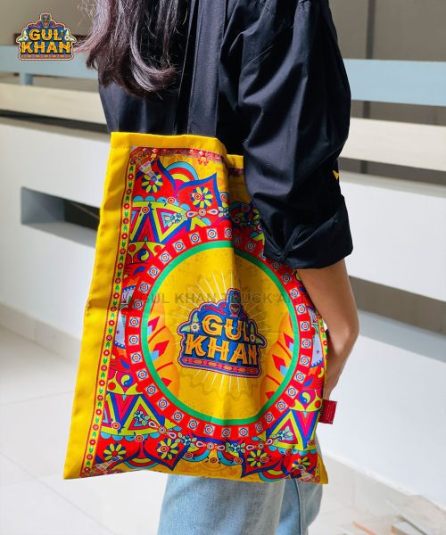 Peacock Design Printed Truck Art Tote Bag - Gul Khan Truck Art