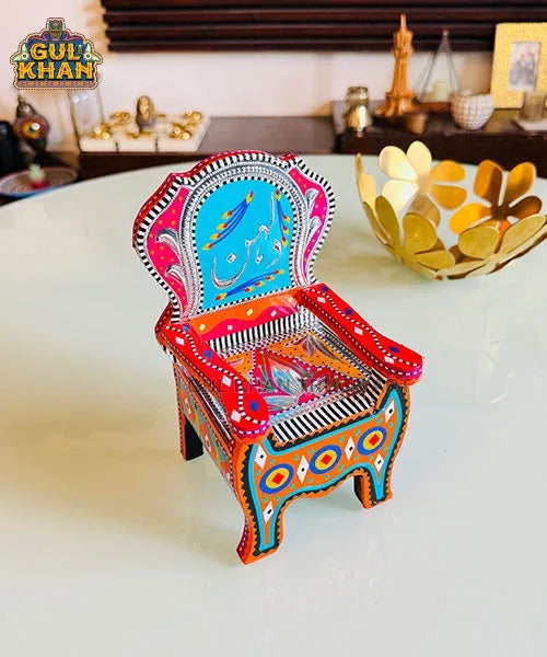 Miniature Kursi Design 03 (Chamakpatti Handmade) - Gul Khan Truck Art