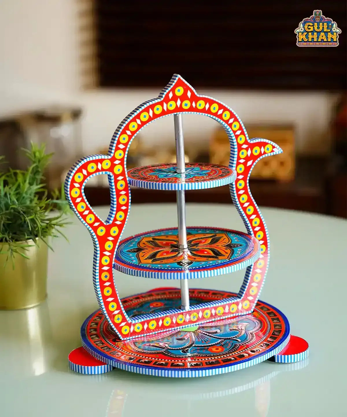 3 Tier Serving Tray (Handmade) – 03 - Gul Khan Truck Art