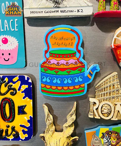 Blue Kettle Acrylic Fridge Magnet - Gul Khan Truck Art