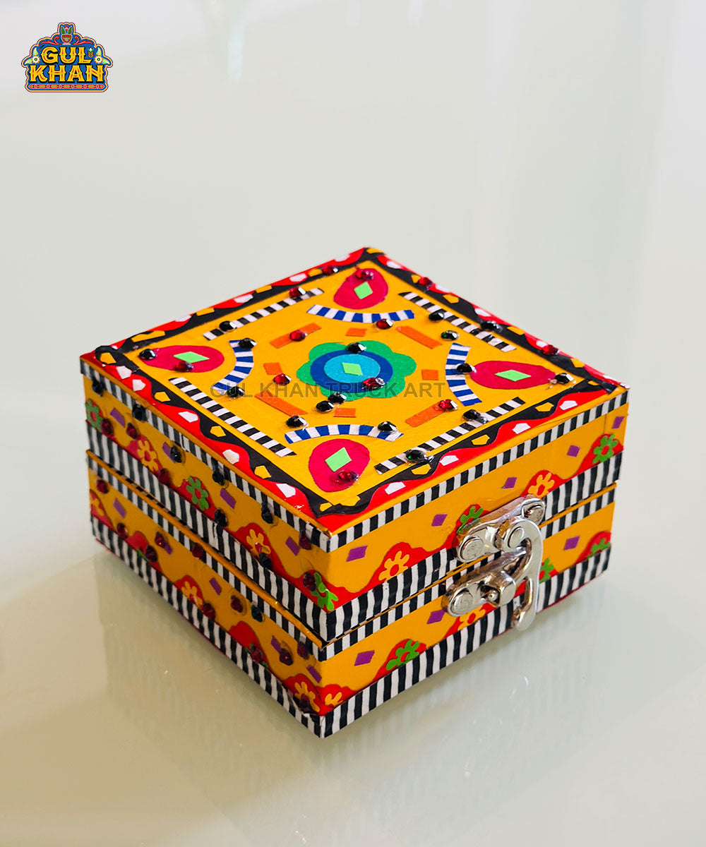 Yellow Multicolor Truck Art Jewellery Box