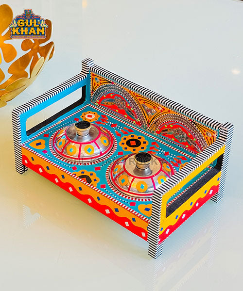 Blue & Yellow Sofa Partition Tray