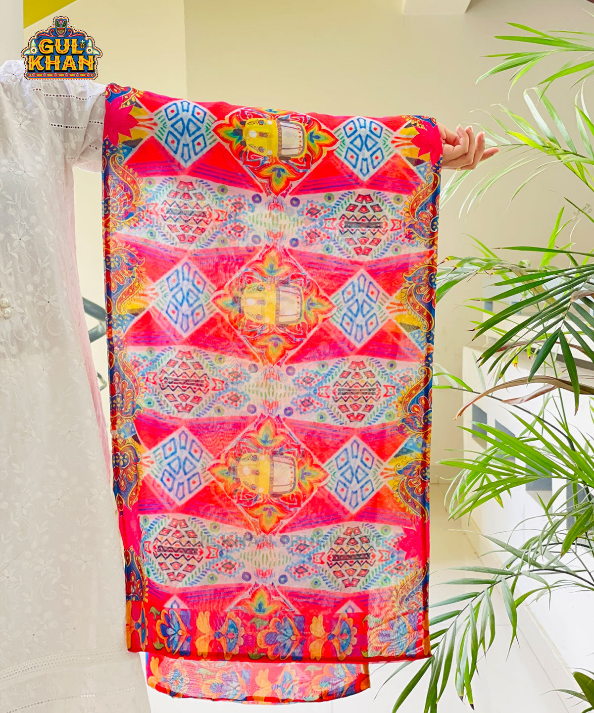 Multi Colour Rickshaw Pattern Stole