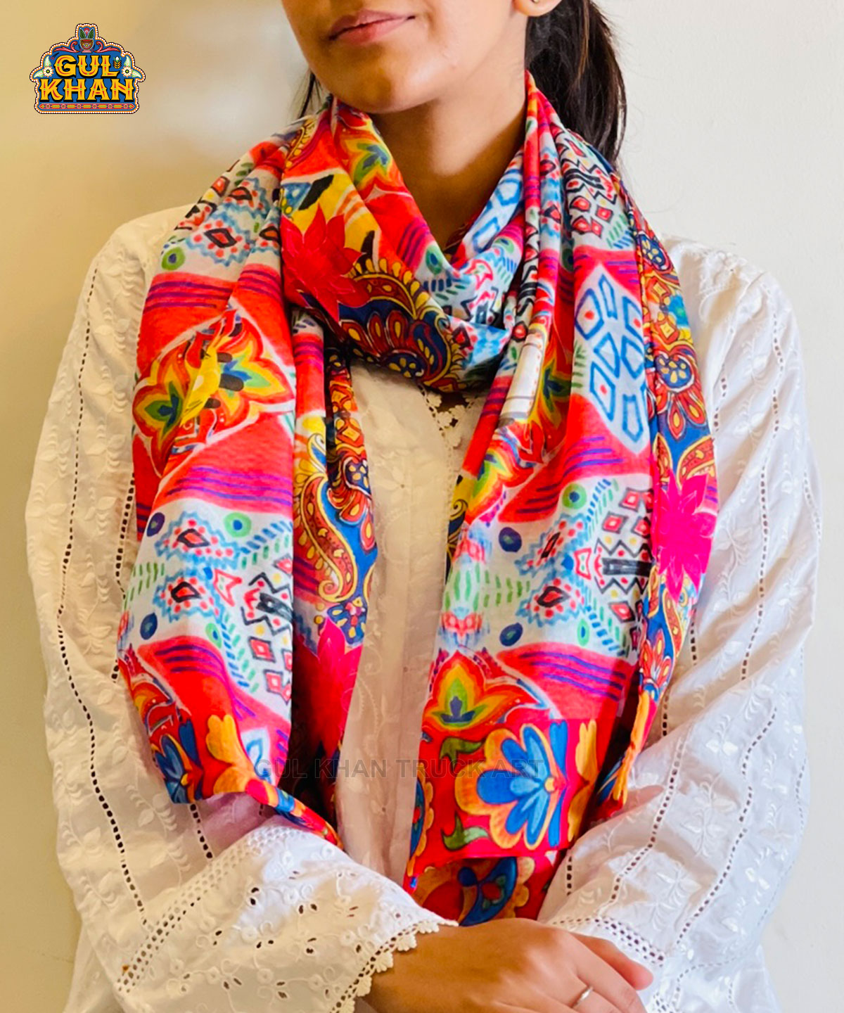 Multi Colour Rickshaw Pattern Stole