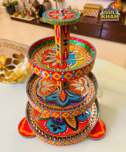 3 Tier Serving Tray (Handmade) - 02 - Gul Khan Truck Art