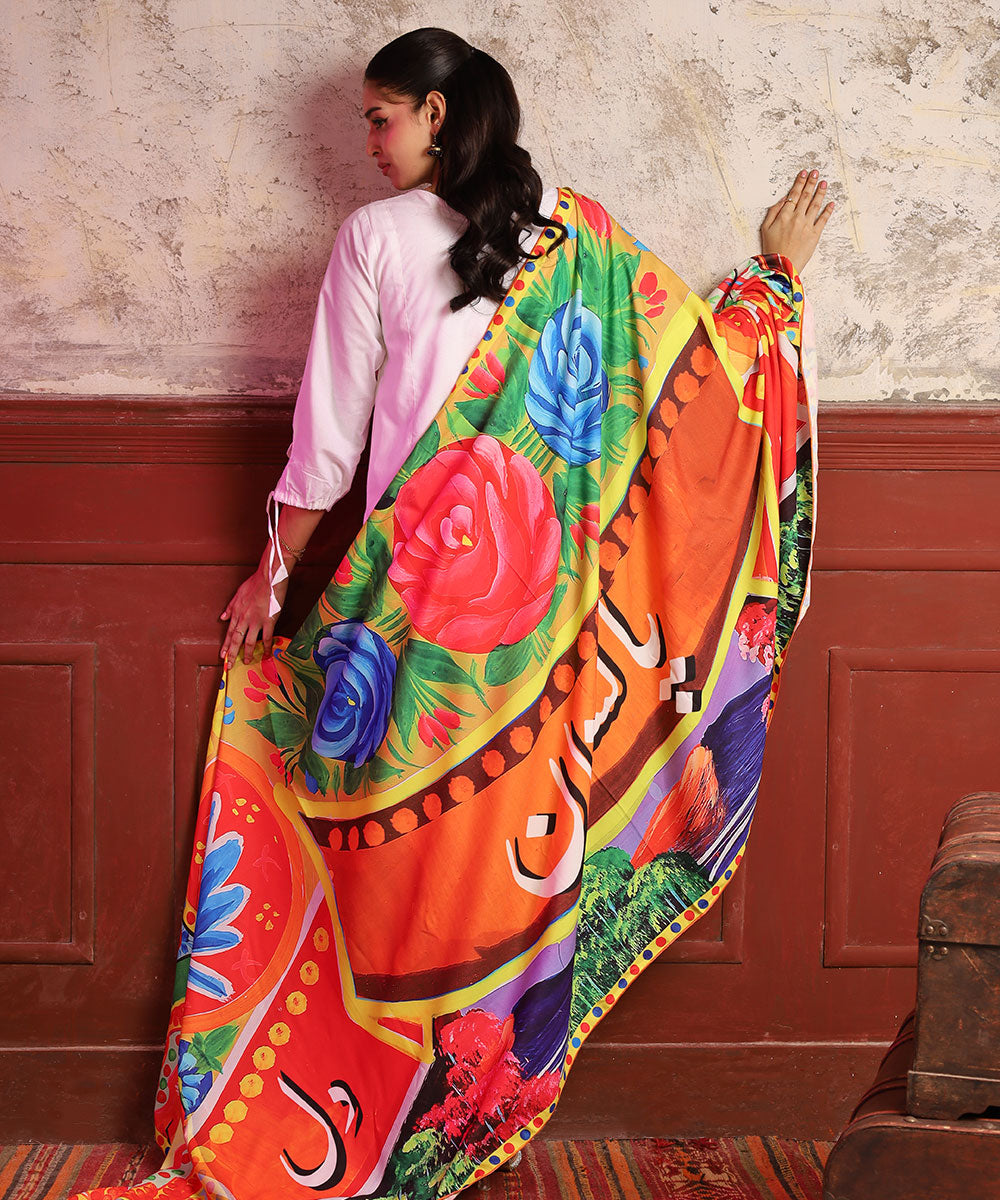 Dil Dil Pakistan Printed Truck Art Shawls - Gul Khan Truck Art