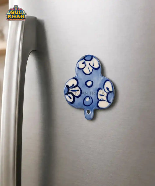 Multani Blue Pottery Floral Leaf Ceramic Magnet