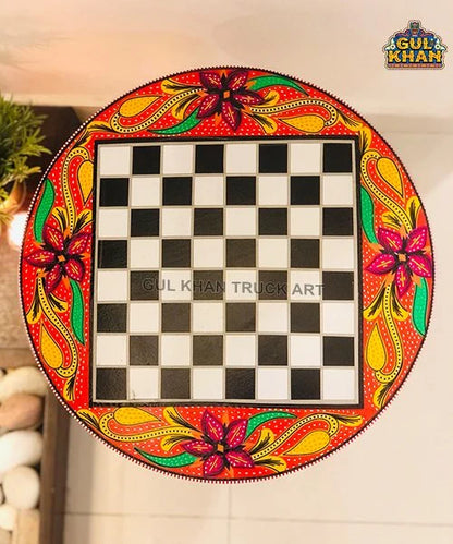 Coffee Table (Chess Pattern) 103 - Gul Khan Truck Art