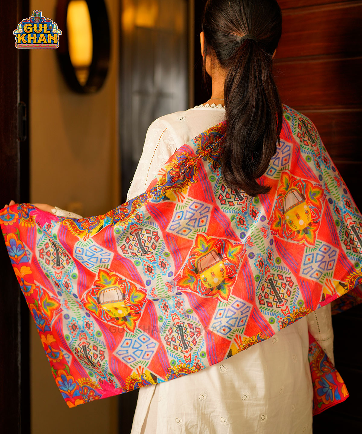Multi Colour Rickshaw Pattern Stole