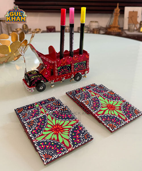Cone Art Red Coaster & Truck Set Design