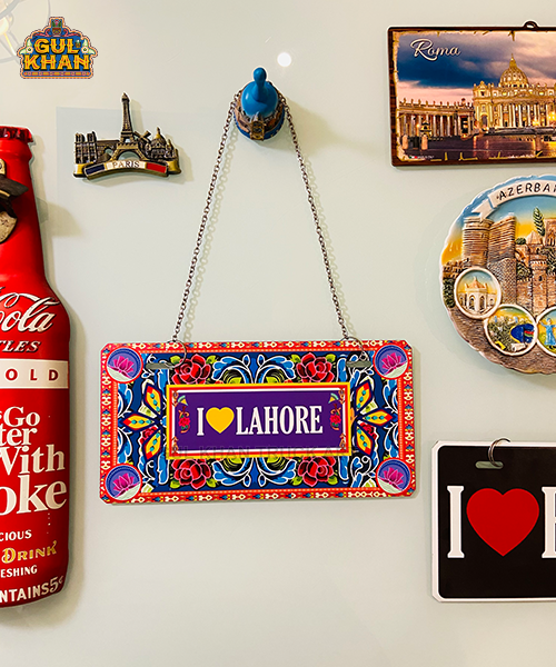 Love Lahore Floral Truck Art Wall Plate - Gul Khan Truck Art