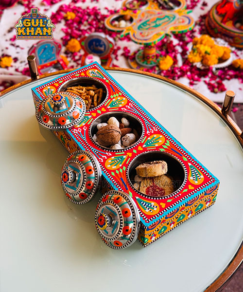 Multicolor Truck Three Partition Tray