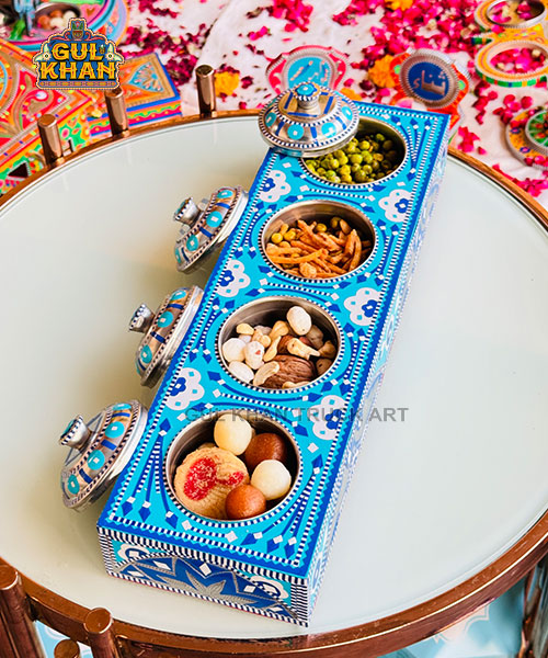 Multani Truck Art Four Partition Tray - Gul Khan Truck Art